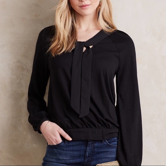 Bundle relist Anthropologie Meadow Rue front tie knit top - Picture 1 of 10